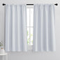RYB HOME 54 inch Curtains for Living Room, Rod Pocket Thermal Insulated Small Window Drapes Room Darkening Shades for Bedroom Studio Dorm, W 42 x L 54 inch, Set of 2 Panels, Greyish White
