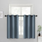 Yakamok 36 Inch Length Blackout Curtains for Bedroom, Light Blocking Drapes Room Darkening Thermal Insulated Solid Grommet Panels for Living Room(38Wx36L, Stone Blue, 2 Panels)
