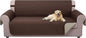 U-NICE HOME Large Sofa Cover Reversible Couch Cover for Dogs Friendly with Elastic Straps Water Resistant Furniture Protector for 4 Cushion Couch (Oversized Sofa, Coffee/Beige)