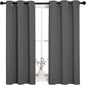 NICETOWN Grey Blackout Curtain Panels for Bedroom, Thermal Insulated Grommet Top Blackout Draperies and Drapes for Basement (2 Panels, W34 x L45-inch, Grey)