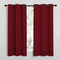 NICETOWN Burgundy Red Blackout Curtains 48 inches Length for Laundry Room, 2 Panels, 42" Wide, Thermal Insulated Decoration Drapes for Short Window
