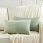 Fancy Homi 2 Packs Sage Green Lumbar Decorative Throw Pillow Covers 16x26 Inch for Living Room Couch Bed, Rustic Farmhouse Boho Home Decor, Soft Striped Corduroy Rectangle Accent Cushion Case 65x40 cm