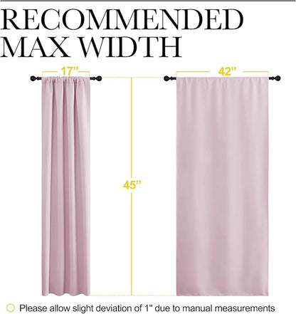 NICETOWN Blackout Curtains for Girls Room - Nursery Essential Thermal Insulated Solid Rod Pocket Top Blackout Drapes (Lavender Pink=Light Pink, 1 Pair, 42 x 45 Inch)