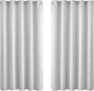 Yakamok Greyish White Curtains for Bedroom,Grommet Thermal Insulated Room Darkening Curtains for Living Room, 62W x 63L, 2 Panels