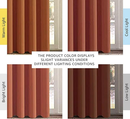 H.VERSAILTEX Blackout Curtain for Living Room Thermal Insulated Grommet Window Treatment Panel for Bedroom, Energy Saving Curtain for Large Window, Thick and Soft - Orange -Set of 1 Panel, 52'W x 96'L