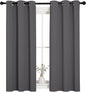 NICETOWN Bedroom Curtains Blackout Drapery Panels, Three Pass Microfiber Thermal Insulated Solid Ring Top Blackout Window Curtains/Drapes (Two Panels, 34 x 54 inches, Gray)