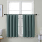 Simplebrand Ava Dark Green Short 36 Inches Blackout Curtain 2 Panels Set, Half Window Rod Pocket Privacy Curtain Tiers for Kitchen, Curtains Blackout for Bathroom Shades, W40 x L36 Inch, Dark Green