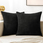 MIULEE Black Decorative Throw Pillow Covers 18x18 Inch for Couch Bed Sofa Pack of 2 Boho Farmhouse Throw Pillows Soft Cross Corduroy Patchwork Textured Cushion Cases