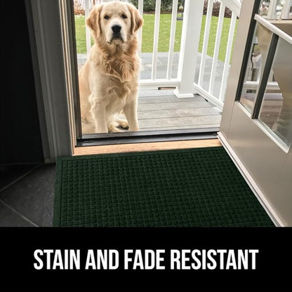 GORILLA GRIP® Ultra Absorbent Front Door Mat Outside Entrance, 47x35, Traps Dirt and Moisture, HydroABSORB Indoor Outdoor Doormat Holds Up to 6 Cups Water, Stain and Fade Resistant Welcome Mat, Green