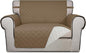 PureFit Reversible Quilted Sofa Cover, Water Resistant Slipcover Furniture Protector, Washable Couch Cover with Non Slip and Elastic Straps for Kids, Dogs, Pets (Oversized Chair, Camel/Ivory)