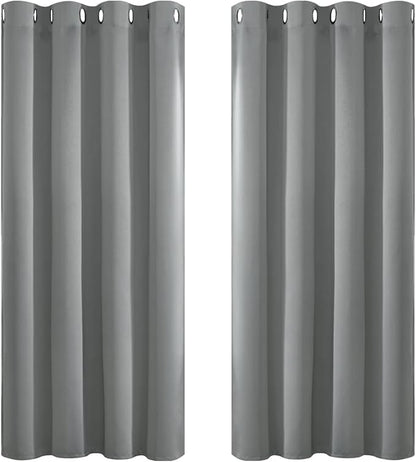 Yakamok Dove Grey Room Darking for Livingroom Dining Room Darkening Thermal Insulated Bay Window Hotel Modern Elegant Black Out Sunblock Curtins/Bedroom, 52 x 45 Inches, 2 Panel Sets