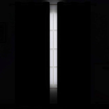 LEMOMO Black Thermal Blackout Curtains/42 x 84 Inch/Set of 2 Panels Room Darkening Curtains for Bedroom