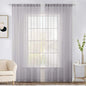 MIULEE 2 Panels Solid Color Sheer Window Curtains Elegant Window Voile Panels/Drapes/Treatment for Bedroom Living Room (54X108 Inches Light Grey)