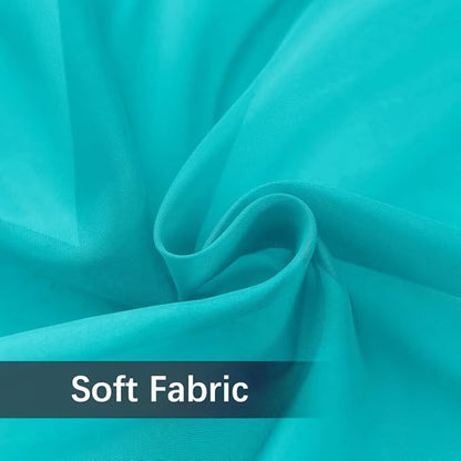 youleyar Solid Sheer Rod Pocket Curtain Voile Draperies 2 Panels White Beige Black Grey Coffee 52 Inch Width 84 Inch Long 1 Pair for Kitchen Bedroom Children Living Room Yard (Peacock Blue,52Wｘ84L)