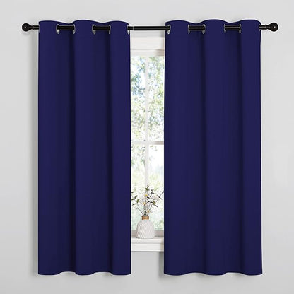 NICETOWN Blackout Curtains & Drapes for Bedroom, Royal Blue, W34 x L48, Set of 2, Triple Weave Grommet Top Thermal Insulated Light Blocking Panels for Bathroom/Living Room