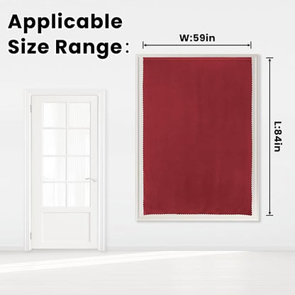 Self Adhesive Curtains, Stick Curtain Blackout Shades Window Cover Curtains for Living Room No Drilling, 59" W X 84" L, Burgundy, 1 Panel