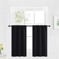 RYB HOME Kitchen Blackout Curtains Over Sink 36 inch Length, Rod Pocket Summer Light UV Blocking Energy Efficient, Cabinet Shelf Cupboard Coverings, Width 29 by Length 36, Black, 2 Panels