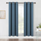 NICETOWN Bedroom Blackout Draperies Panels, 2 Panels, 42 x 72 Inch, Smoky Blue, Three Pass Microfiber Noise Reducing Thermal Insulated Solid Ring Top Window Curtains