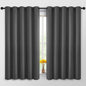 Yakamok 63 Inch Long Blackout Curtains for Bedroom, Thermal Insulated Room Darkening Curtains, Light Blocking Blackout Drapes for Living Room- 2 Panels, 62x63 Inch, Charcoal Grey