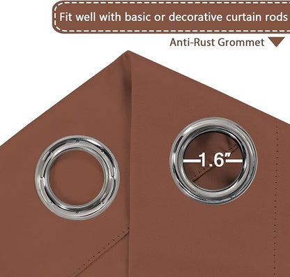 H.VERSAILTEX Blackout Patio Curtains 100 x 96 Inches for Sliding Door Extral Wide Blackout Curtain Panels Thermal Insulated Room Divider - Grommet Top, 8' Tall by 8.5' Wide - Washed Spice