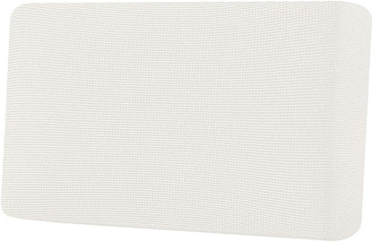 H.VERSAILTEX Super Stretch Individual Seat Cushion Covers Sofa Covers Couch Cushion Covers Slipcover Sets Thick Jacquard Textured Twill Fabric (1 Piece Loveseat Cushion Cover, Porcelain White)