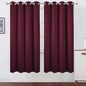 LEMOMO Blackout Curtains 66 x 72 Inch Long Burgundy Red Curtains Set of 2 Panels Room Darkening Curtains for Bedroom and Living Room
