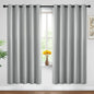 Yakamok Blackout Curtains Room Darkening Thermal Insulated Window Panels,Solid Grommet Top Drapes for Bedroom/Living Room(62Wx72L, Light Grey, 2 Panels)