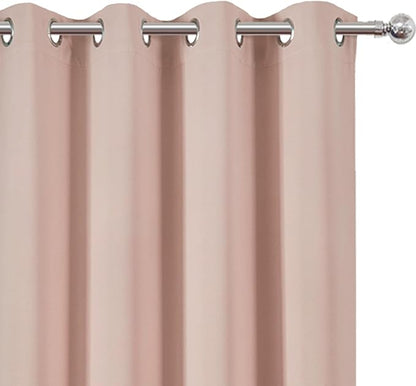 LEMOMO Blush Thermal Blackout Curtains/52 x 45 Inch/Set of 2 Panels Room Darkening Curtains