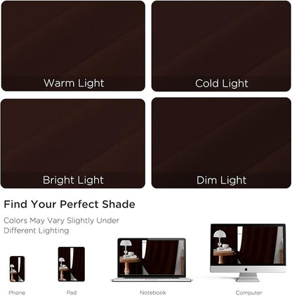 CUCRAF Blackout Curtains 72 inch Length 2 Panels Set, Rod Pocket Room Darkening Drapes for Bedroom Living Room, Insulated Thermal Light Blocking Window Curtain (W52 x L72 Inch, Chocolate)