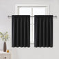 DWCN Short Black Blackout Curtains for Half Window - Room Darkening Thermal Insulated Kitchen and Bedroom Curtains 60x36 inches Long, Set of 2 Window Curtain Panels