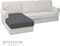 Easy-Going Stretch Sectional Couch Covers 1 Piece Chaise Lounge Slipcover L Shape Separate Cushion Couch Seat Chaise Cover for Both Left/Right Sectional Couch Gray