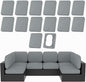 hyha 14Pcs Patio Cushion Covers, Stretch Outdoor Couch Cushion Covers Replacement, Washable Outdoor Chair/Sofa Slipcovers for Patio Furniture Cushions Protector with Elastic Bottom(Gray,Cover Only)