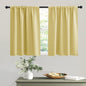 RYB HOME Short Light Yellow Curtains for Small Bedroom Window, Insulating UV Blocking Drapes for Kitchen Cafe Basement Garage, Privacy Tiers for Bathroom Window, Width 42 by Length 36, Set of 2