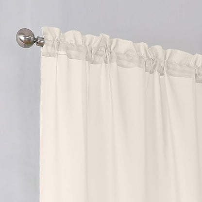 Simplebrand Cream Sheer Curtains, 72" Length, 2 Panels Set - Light Filtering, Rod Pocket Window Curtains for Bedroom (Cream, 59" W x 72" L)