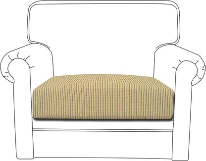 Easy-Going Stretch Cushion Cover Sofa Cushion Furniture Protector Sofa Seat Sofa slipcover Sofa Cover Soft Flexibility with Elastic Bottom(Chair Cushion,Beige)
