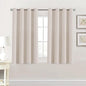 H.VERSAILTEX Blackout Curtain for Living Room Small Window Kitchen Blackout Curtains 45 inch Length Energy Saving Solid Grommet Blackout Drape, One Panel, Natural, 52" W x 45" L