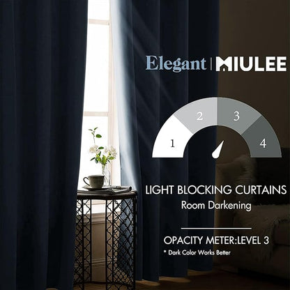 MIULEE Blackout Curtains for Bedroom Living Room Thermal Insulated Room Darkening Grommet Top Solid Light Blocking Drapery Set of 2 Window Panels 52 x 72 Inches Sky Blue