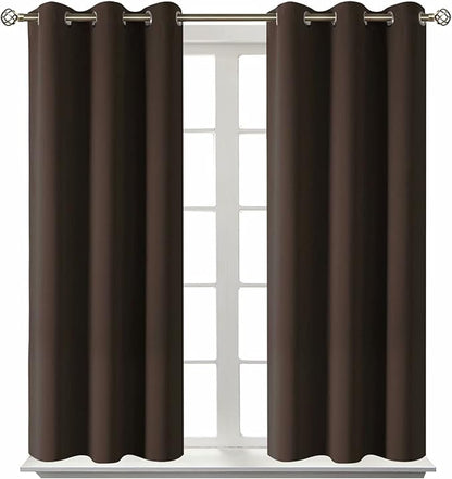 BGment Blackout Curtains for Living Room - Grommet Thermal Insulated Room Darkening Curtains for Bedroom, Set of 2 Panels (38 x 54 Inch, Brown)