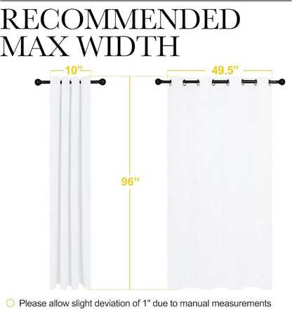 NICETOWN White Curtains for Sliding Door - 55 by 96, 2 Pieces, Blocking Out 50% Sunlight Window Treatment Modern Design Grommet Curtain Panels for Dining Room