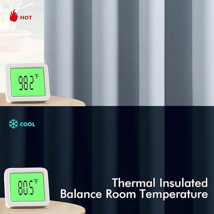 MIULEE Light Blue Blackout Curtains for Bedroom Living Room 72 Inches Long 2 Panels, Thermal Insulated Room Darkening Drapes Solid Grommet Noise Reduction Light Blocking Window Treatments 40x72 Inch
