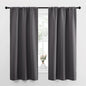 NICETOWN Grey Window Curtains for Bedroom - Home Decoration Thermal Insulated Rod Pocket Blackout Blinds & Drapes for Small Windows (Gray, 2 Panels, W34 x L63 -Inch)
