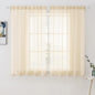 MIULEE 2 Panels Solid Color Sheer Window Curtains Elegant Window Voile Panels/Drapes/Treatment for Bedroom Living Room (54 X 45 Inches Cream Beige)
