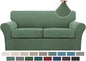 Turquoize 3 Piece Sofa Covers for 2 Cushion Couch Sofa Slipcover Soft Couch Cover for Dogs-Washable Sofa Furniture Covers with 2 Individual Cushion Covers (2 Cushion Sofa, Loden Frost)