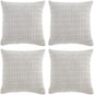 Fancy Homi 4 Packs Pure White Decorative Throw Pillow Covers 16x16 Inch for Living Room Couch Bed, Rustic Modern Farmhouse Boho Home Decor, Soft Plush Corduroy Cute Square Accent Cushion Case 40x40 cm