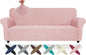 ZNSAYOTX Super Stretch Sofa Cover (72"-92"), New Striped Sofa Covers Fitted Slipcovers with Elastic Bottom, Dog Cat Pets Proof Spandex Washable Fabric Comfortable & Durable (Rose, Sofa)