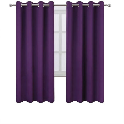 LEMOMO Blackout Curtains 66 x 72 Inch Long Purple Curtains Set of 2 Panels Room Darkening Curtains for Bedroom and Living Room