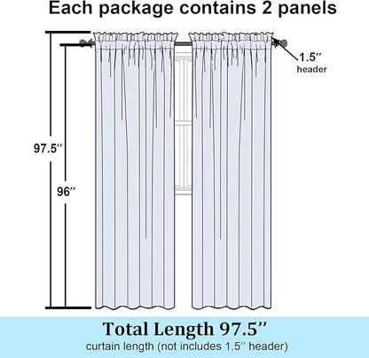 Simplebrand Lime Sheer Curtains 96 Inches Long, Light Filtering Rod Pocket Solid Color Window Sheer Curtain Panels, Elegant Curtains & Drapes for Living Room, Bedroom 2 Panels (Lime, 42" W x 96" L)