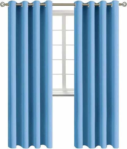 BGment Room Darkening Curtains 84 Inches Long - Grommet Thermal Insulated Drapes Window Treatment Curtains for Bedroom, 2 Panels, 52 x 84 Inch, Sky Blue