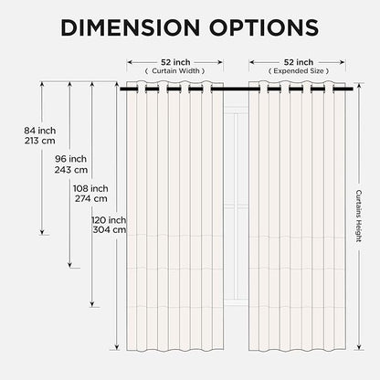 Joydeco Blackout Curtains for Bedroom 120 Inch Long 2 Panels, Room Darkening Grommet Drapes, Thermal Insulated Black Out Drapes, Black Curtains for Living Room