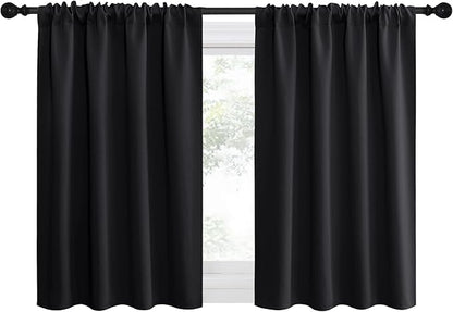 NICETOWN Short Curtains 36 inches Long, Black Out RV Bunk Panels, Kitchen Window Curtains Over Sink, Thermal Insulating Blackout Drapes/Draperies for Small Window (2 Panels, 42 inches Wide)
